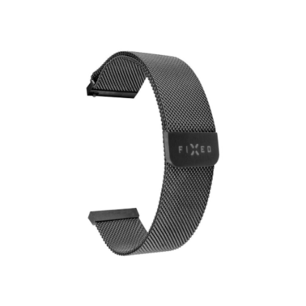 FIXED FIXMEST-22MM-BK – metalliverkkoinen kellonranneke, 22 mm, smartwatches, musta, pikakiinnityksellä
