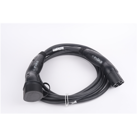 Evaka EV Charging Cable Type 2-Type 2, 22 kW, 32 A, 5 x 6 mm2, 1 x 0.5 mm2, 5 m ITGAM3871 Black