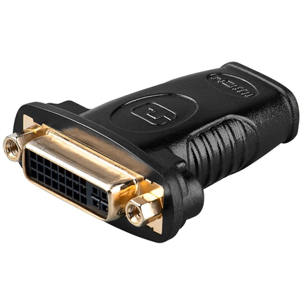 Goobay 68690 – HDMI-naaras–DVI-I Dual-Link -naarasliitinsovitin, 24+5-nastainen, kullattu, musta