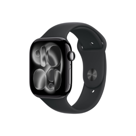 Apple Watch Series 11 MFC24ET/A – GPS + Cellular, 46 mm pikimusta alumiini kuori, musta urheiluranneke, S/M