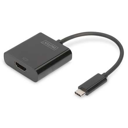 DIGITUS DA-70852 – 0,15 m USB-C–HDMI-sovitin, musta