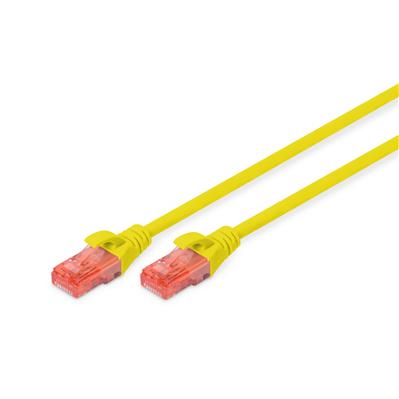 DIGITUS – CAT 6 U/UTP RJ45 PVC AWG 26/7 verkon kytkentäkaapeli, 2 m, keltainen
