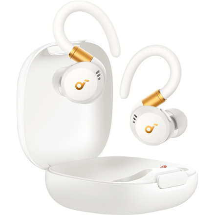 Anker Soundcore nappikuulokkeet korvakoukulla Sport X20, Bluetooth, ANC, valkoinen/kulta