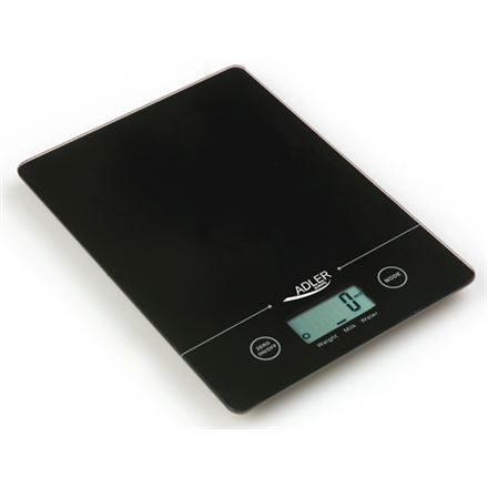 Adler AD 3138 – keittiövaaka, 5 kg, 1 g, LCD, musta