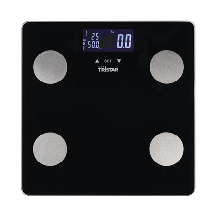 Tristar WG-2442 – henkilövaaka BMI-mittauksella, 150 kg, 100 g:n tarkkuus, väri: musta