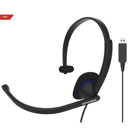 Koss CS195 USB – langalliset USB-korvanpäälliset kuulokkeet mikrofonilla, mustat
