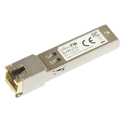 MikroTik S+RJ10 SFP+ kupari RJ-45 10/100/1000/10000 Mbit/s Suurin siirtoetäisyys 200 m -20...+60C YHTEENSOPIVA VAIN AKTIIVIJÄÄHDYTTEISTEN KYTKIMIEN KANSSA (KATKEAA PASSIIVIJÄÄHDYTTEISISSÄ KYTKIMISSÄ) -20...+60C