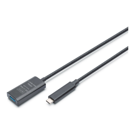 DIGITUS DA-73113 – aktiivinen USB 3.2 Gen 2-jatkokaapeli, 10 Gbit/s, USB-C–USB-A