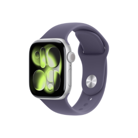 Apple Watch Series 11 MF8A4ET/A – GPS + Cellular, 42 mm avaruusharmaa alumiini kuori, musta urheiluranneke, S/M