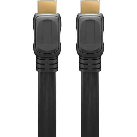 Goobay 61279 litteä High Speed HDMI -kaapeli Ethernetillä, HDMI-A–HDMI-A, 2 m