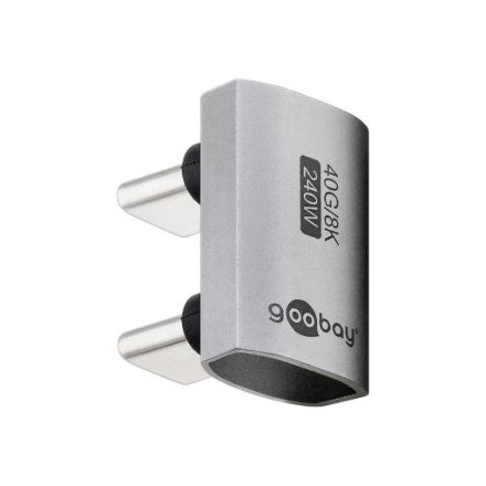 Goobay 74446 – U-muotoinen 180° USB-C-sovitin, USB-C-uros–USB-C-naaras, USB4