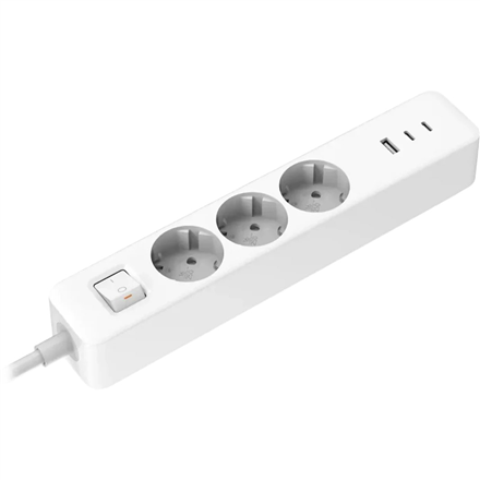 Xiaomi 20W 2C1A BHR07UKEU – 20 W:n jatkojohto, jossa 3 EU-pistorasiaa, 2 USB-C-porttia ja 1 USB-A-portti