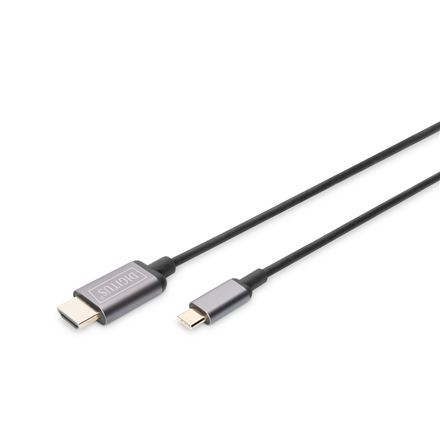 DIGITUS DA-70821 – 1,8 m USB-C–HDMI-sovitinkaapeli, musta