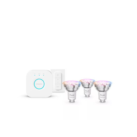 Philips Hue E WCA 345 GU10 3kit SW EU – kolme älykästä värillistä GU10 LED-lamppua, 4.7 W, 16 miljoonaa väriä, valkoinen ja värillinen valo