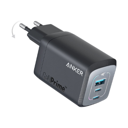 Anker Prime 735 A2669313 – 67 W seinälaturi, 1 × USB-A ja 2 × USB-C