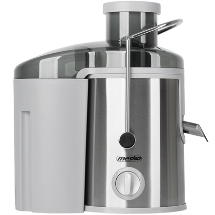 Mesko MS 4126 Grey – 600 W:n automaattinen ruostumattomasta teräksestä valmistettu mehustin erittäin leveällä syöttöaukolla, 3 nopeutta, harmaa