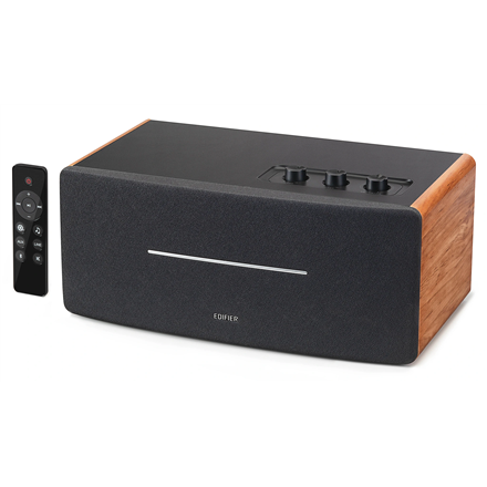 Edifier D12 – kompakti aktiivinen Bluetooth-pöytäkaiutin, ruskea