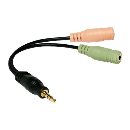 LogiLink CA0021 – 4-napainen 3.5 mm stereo uros–2 × 3.5 mm naaras -äänisovitin, 0.15 m