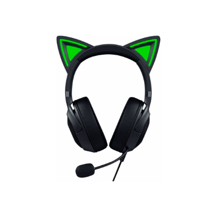 Razer Kraken Kitty V2 – johdollinen korville asetettava USB-A-kuulokemikrofoni kissankorvilla, musta