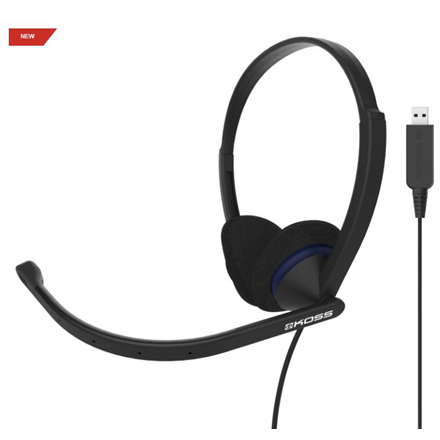 Koss CS200 USB – langalliset USB-korvanpäälliset kuulokkeet mikrofonilla, mustat