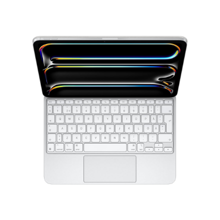 Apple Magic Keyboard MWR03S/A – näppäimistökotelo mallille iPad Pro 11-inch (M4), ruotsalainen näppäinasettelu, valkoinen
