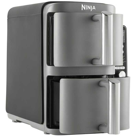 Musta-harmaa kaksikorinen NINJA Double Stack XL SL400EU -kiertoilmakypsennin, 2470 W, 9,5 l