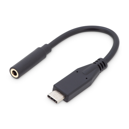 Digitus USB Type-C -äänisovitinkaapeli, Type-C - 3.5mm, uros/naaras, 0.2m, äänen sisääntulo/ulostulo, versio 3.1 AK-300321-002-S Type-C 3.5mm
