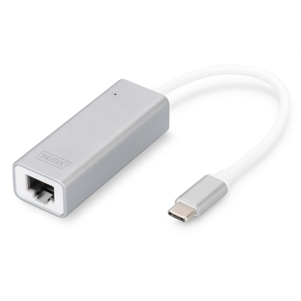 DIGITUS DN-3024 – USB-C–Gigabit Ethernet -sovitin, 10/100/1000 Mbit/s, RJ45