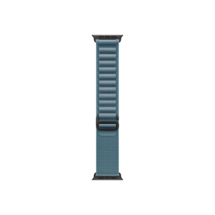Apple Watch MG9L4ZM/A – 49 mm vaaleansininen Alpine Loop -ranneke, musta titaaniviimeistely, M