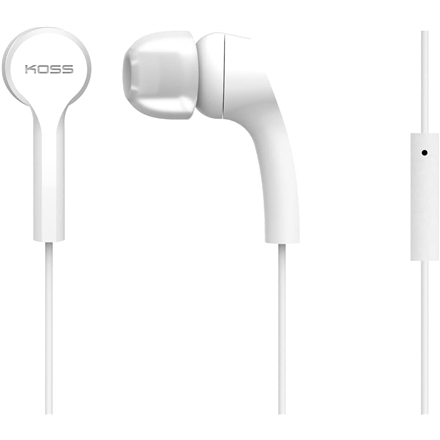 Koss KEB9iW – wired in-ear headphones with microphone, white