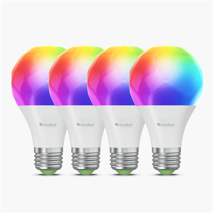 Nanoleaf Essentials Matter A60 – E27 RGBCW smart bulbs, 4 pcs., 900 lm, 2700–6500 K, 9 W, Wi-Fi