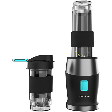 Cecotec Power Titanium 900 ProGo – 900 W smoothie-tehosekoitin 2 × 0,57 l:n kannulla ja jäänmurskauksella, musta