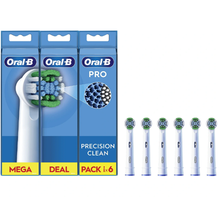 Oral-B Precision Clean EB20RX-6 -vaihtoharjaspäät, 6 kpl, valkoiset