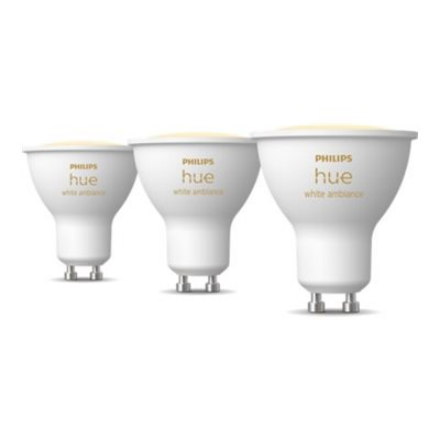 Philips Hue GU10 -älykohdevalot, 3 kpl, 4.2 W, lämpimästä viileään valkoiseen valoon