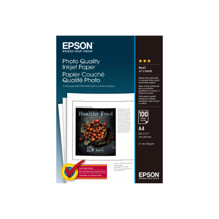Epson C13S041061 – Photo Quality -mustesuihkupaperi, A4, 100 arkkia