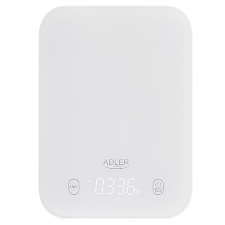 Adler AD 3181w – keittiövaaka, 1 g, LED, valkoinen