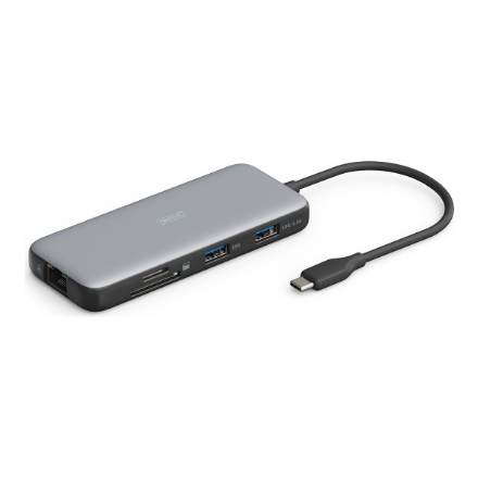 DIGITUS DA-70914 – 7-porttinen USB-C-telakointiasema, HDMI, RJ-45 Gigabit Ethernet