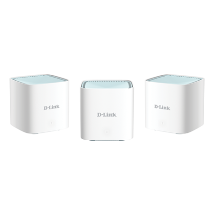 D-Link EAGLE PRO AI AX1500 Mesh System M15-3 (3-pack) 802.11ax 1200+300 Mbit/s 10/100/1000 Mbit/s Ethernet LAN (RJ-45) ports 1 Mesh Support Yes MU-MiMO Yes No mobile broadband Antenna type 2 x 2.4G WLAN Internal Antenna, 2 x 5G WLAN Internal Antenna