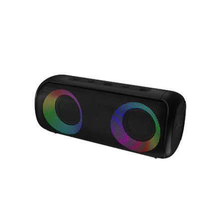 Audictus Aurora Pro TWS RGB – 20 W vedenkestävä Bluetooth 5.0 -kaiutin RGB-valaistuksella, musta