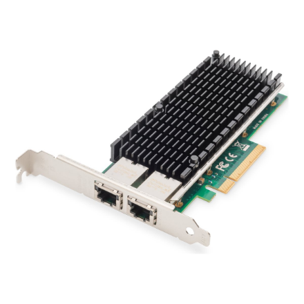 DIGITUS DN-10163 – kaksiporttinen 10 Gbit/s PCIe x8 -palvelinverkkokortti, Intel X540-BT2