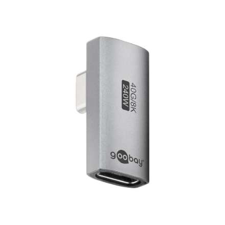 Goobay 74443 USB-C USB4 -sovitin, pystysuora 90° kulma