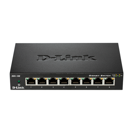 D-Link Kytkin DGS-108/E Hallitsematon Pöytämalli Gigabit Ethernet (kupari) -porttien määrä 8 60 kk