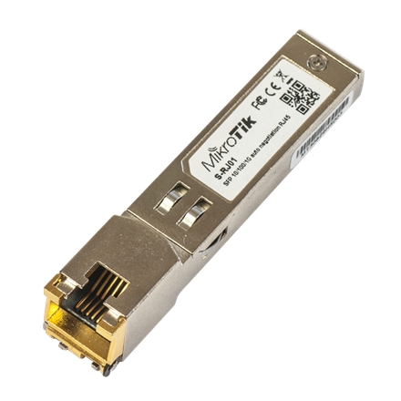 MikroTik S-RJ01 – kuparinen SFP-moduuli, RJ45, 10/100/1 000 Mbit/s, enintään 100 m, 0...+85 °C