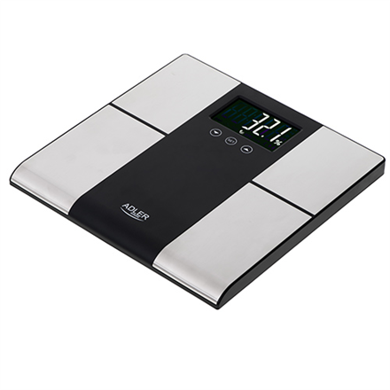 Adler AD 8165 – kehonkoostumusvaaka, 225 kg, 100 g, BMI, musta/ruostumaton teräs