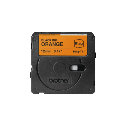 Brother BTAG-T31 – Btag-tarranauha, musta teksti oranssi pohjalla