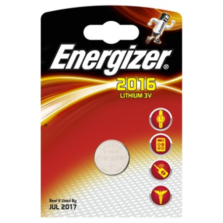 Energizer CR2016 litiumparisto, 1 kpl