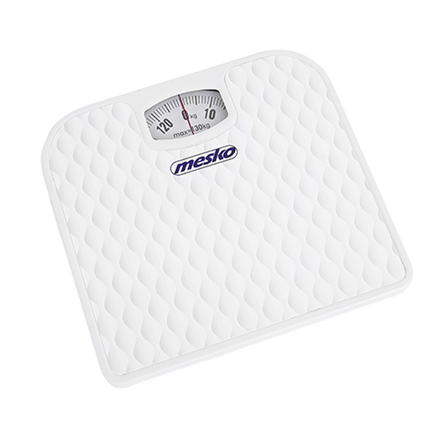 Mesko MS 8160 – mekaaninen henkilövaaka, enintään 130 kg, tarkkuus 1 000 g, valkoinen