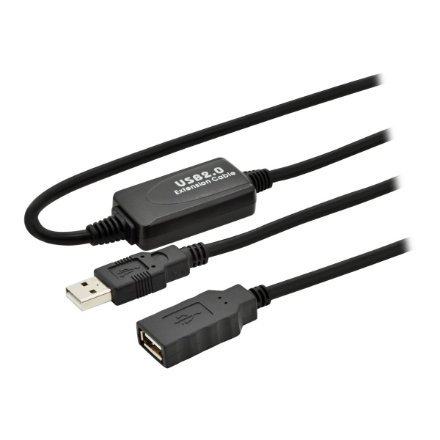 Digitus aktiivinen USB 2.0 toistin-/jatkokaapeli DA-73100-1, USB 2.0, USB A (uros), USB A (naaras)