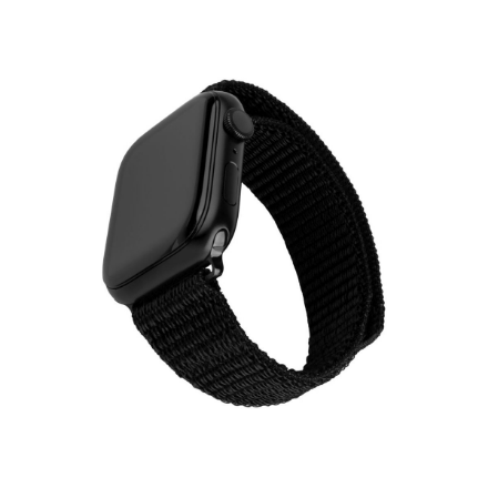 FIXED Sporty FIXNST2-436-BK – nailoninen kellonranneke, 38/40/41 mm, Apple Watch, 160–210 mm, musta
