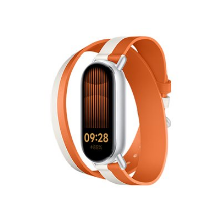 Xiaomi BHR8724GL – 140–180 mm kaksivärinen vasikannahkainen kellonranneke, valkoinen ja oranssi